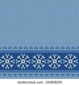 knitted seamless winter border snowflakes