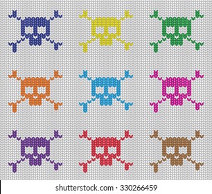 knitted skulls pattern