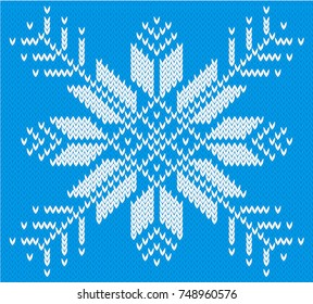 Knitted snowflake. Knitted pattern