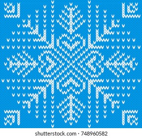 Knitted snowflake. Knitted pattern