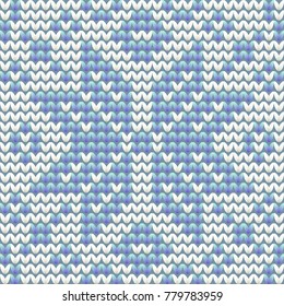 Knitted snowflake, winter pattern, vector illustration