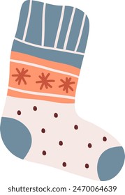 Knitted Sock Clothes Vector Illustration