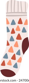 Knitted Sock Clothes Vector Illustration