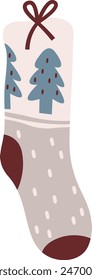 Ilustración vectorial de calcetín de punto
