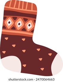 Knitted Sock Clothes Vector Illustration