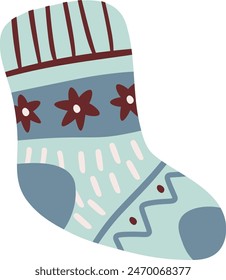 Knitted Sock Clothes vector illustration