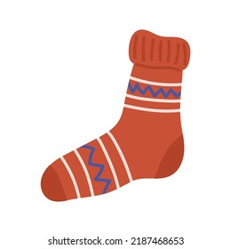 Knitted Sock Doodle Style Cozy Autumn Stock Vector (Royalty Free ...