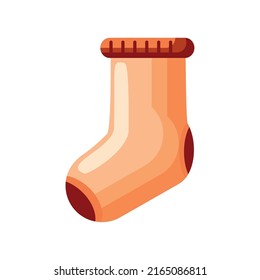 knitted sock isolated icon flat