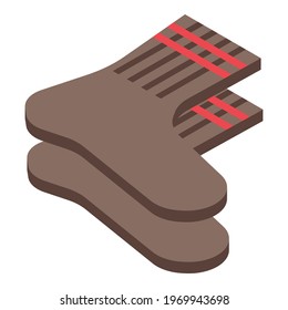 Knitted socks icon. Isometric of Knitted socks vector icon for web design isolated on white background