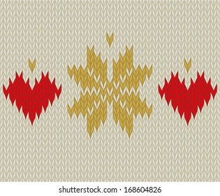 knitted star  and heart