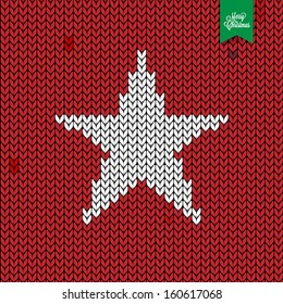 knitted star retro vintage christmas background