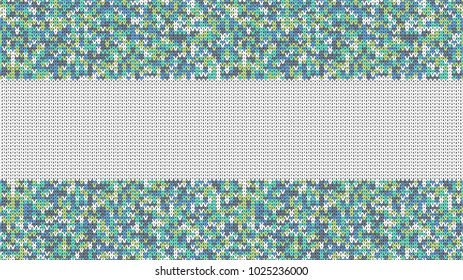 Knitted Stitch Seamless Pattern with Empty Space for Text. Vector Knitted Stitch for Your Design. Winter Sweater Holiday Design. Vector
