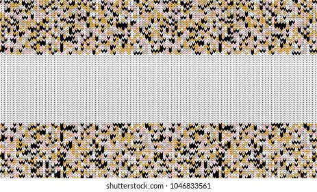 Knitted Stitch Seamless Pattern with Empty Space for Text. Vector Knitted Stitch for Your Design. Winter Sweater Holiday Design. Vector
