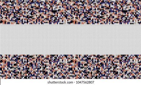 Knitted Stitch Seamless Pattern with Empty Space for Text. Vector Knitted Stitch for Your Design. Winter Sweater Holiday Design. Vector
