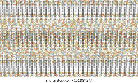 Knitted Stitch Seamless Pattern with Empty Space for Text. Vector Knitted Stitch for Your Design. Winter Sweater Holiday Design. Vector
