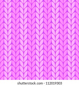 Knitted stripes in pink seamless pattern, vector