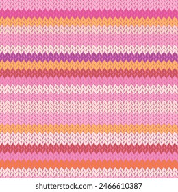 Knitted stripes seamless pattern. Fabric imitation vector background. Flat style knit wallpaper. Cute design for gift wrap, paper, textile