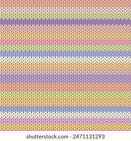 Patrón sin costuras de rayas de punto. Fondo de Vector de imitación de tela. Fondo de pantalla de punto de estilo plano. Lindo diseño para envoltura de regalo, papel, textil