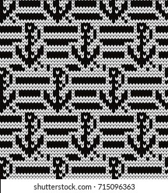 Knitted stripped seamless pattern anchors