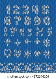 Knitted style font and symbols