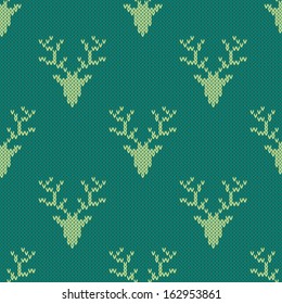 Knitted sweater with deer seamless pattern. Can be used for wallpaper, pattern fills, web page background,surface textures