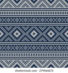 Knitted Sweater Design. Seamless Pattern