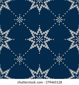 Knitted Sweater Design with Stars. Seamless Pattern