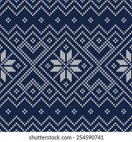 Knitted Sweater Design. Vector Seamless Pattern