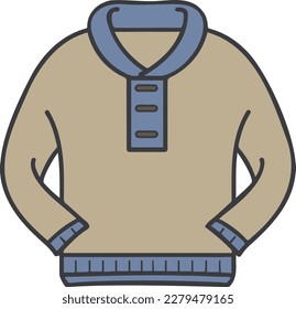 Knitted sweater flat vector illustration