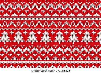 knitted sweater winter pattern
red white