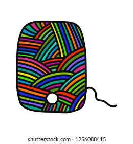 Knitted tablet smartphone phone yarn wool hand drawn illustration for prints posters t shirts background knitting courses and master classes