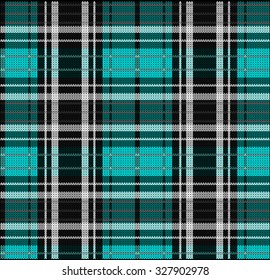 Knitted Tartan Plaid Pattern 