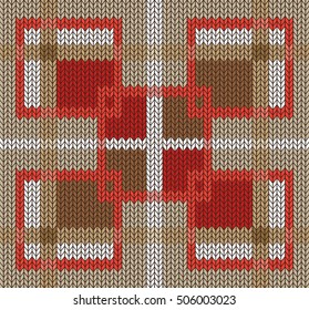 Knitted Tartan Plaid Seamless Pattern Design