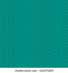 Knitted teal background pattern vector isolated