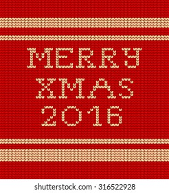 Knitted text Merry Christmas