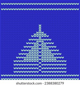 Knitted texture with a Christmas tree pattern. Vector illustration for the design of knitwear, sweaters. Jacquard pattern