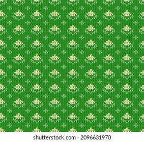 Knitted texture, floral pattern. Seamless vector background