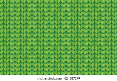 Knitted texture. Green tone.