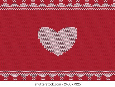 knitted texture with heart