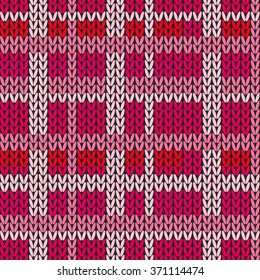 Knitted texture. Knitting seamless pattern.