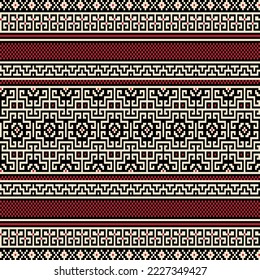 Textura de punto de una muestra de jacquard de tela tejida. Patrón de punto, perfecto para tejidos y decoración aislados en un fondo negro