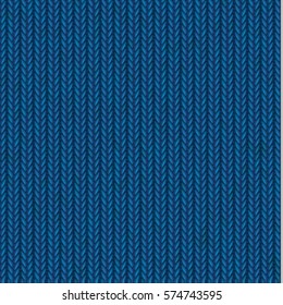 Knitted texture vector pattern with natural yarn variations. Seamless vector background. Bright background in blue tints for textiles, pillow & interior decoration, package decoration, wrapping paper