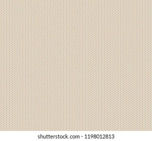 Knitted texture, wool melange yarn. Stylish and sophisticated shade of Tofu.  Beige tint in vector seamless background. Modern, fashionable color. Perfect place for text. Woolen cloth, handmade.