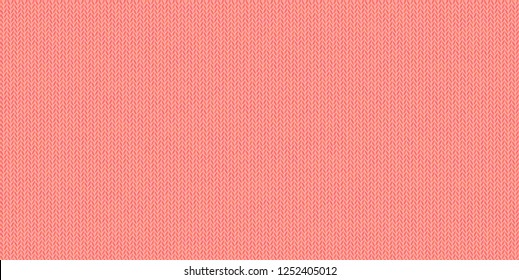 Knitted texture, wool melange yarn. Pale red shades in vector seamless background. Cheerful, bright, energetic color of Living Coral. Modern, fashionable color. Perfect place for text. Woolen cloth.