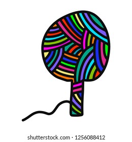 Knitted tree yarn wool hand drawn illustration for prints posters t shirts background knitting courses and master classes
