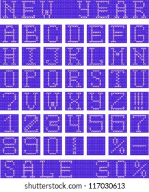 Knitted typeset. Seamless both horizontal and vertical - so you can make different words without any white space, definitely if it was knitted on sweater or scarf.
