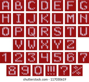 Knitted typeset. Seamless both horizontal and vertical - so you can make different words without any white space, definitely if it was knitted on sweater or scarf.