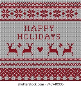 Knitted Ugly Christmas Sweater Vector Pattern