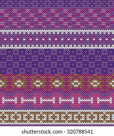 knitted varicolored seamless pattern