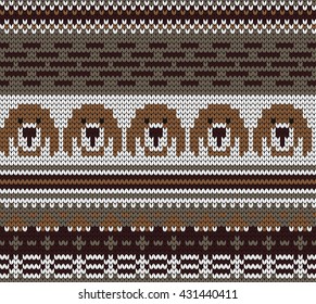 knitted varicolored seamless pattern dogs